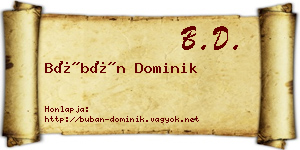 Búbán Dominik névjegykártya